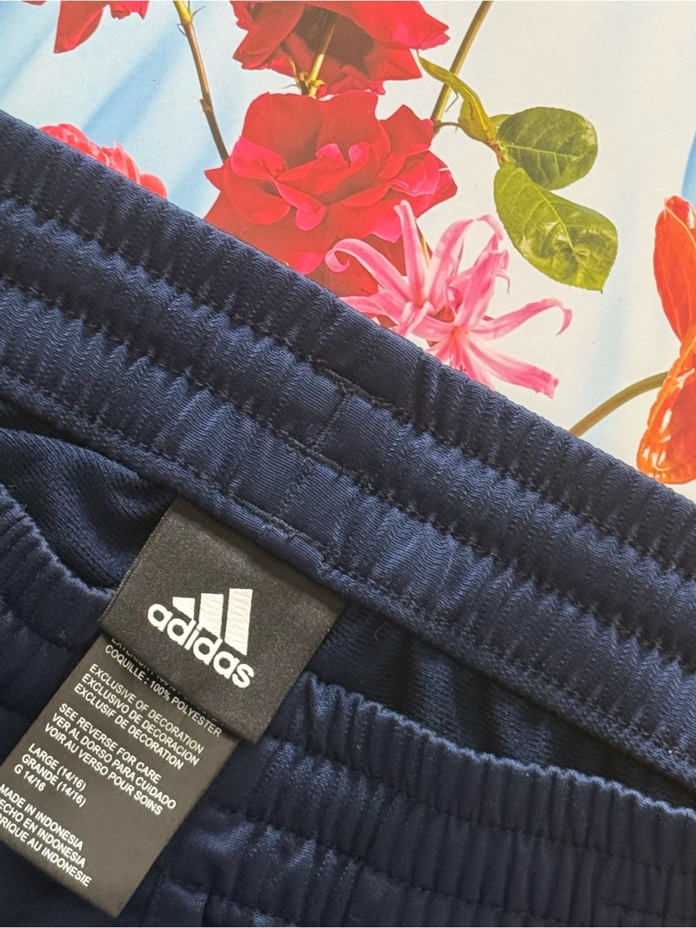 adidas Navy Sweatpants with Orange Side Stripes - Picture 15 of 16